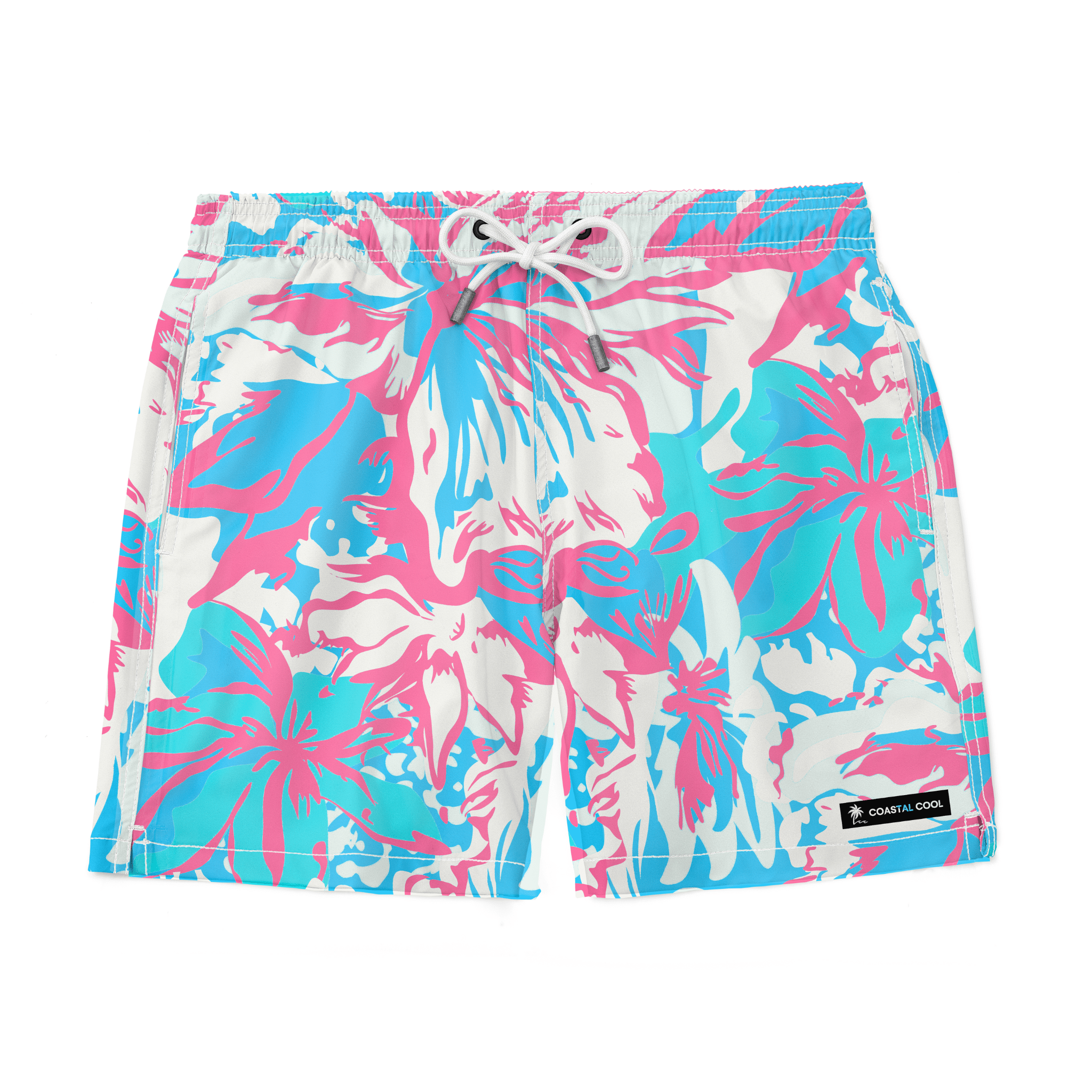 Bora Bora Pink Swim Trunks-Coastal Cool-Recycled Swimsuits and Beachwear