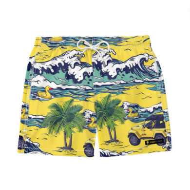FV Duck Duck Jeep Swim Trunks - CUSTOM-Coastal Cool-Recycled Swimsuits and Beachwear