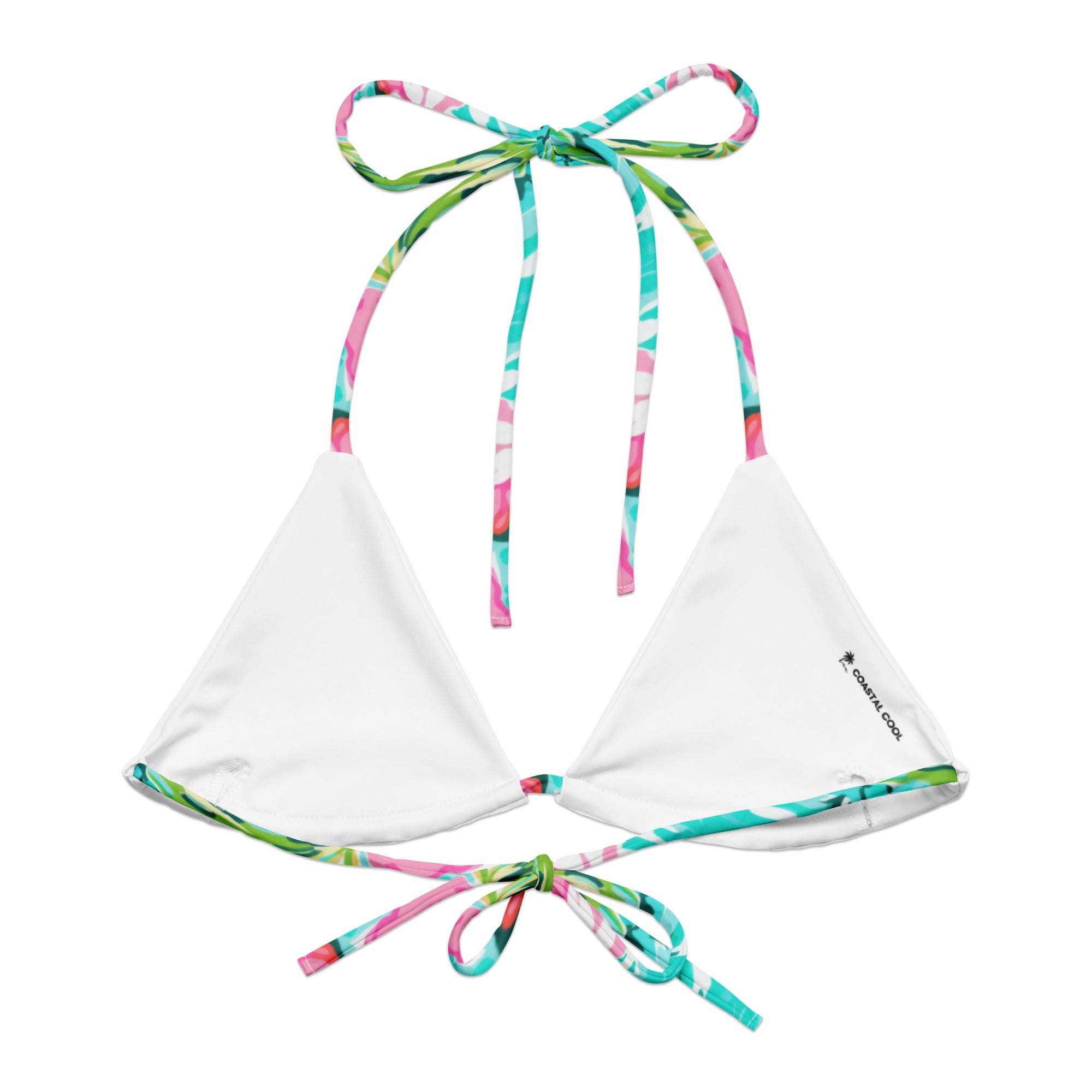 Island Life String Bikini Top by Coastal Cool adjustable straps breathable fit and UPF 50+