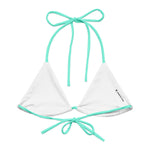 Light Teal String Bikini Top by Coastal Cool adjustable straps breathable fit and UPF 50+