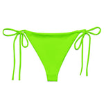 Neon Green String Bikini Bottom by Coastal Cool sustainable UPF 50 adjustable seamless flattering fit