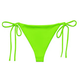 Neon Green String Bikini Bottom by Coastal Cool sustainable UPF 50 adjustable seamless flattering fit