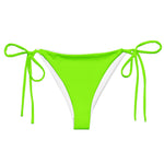 Neon Green String Bikini Bottom by Coastal Cool sustainable UPF 50 adjustable seamless flattering fit