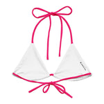 Neon Pink String Bikini Top by Coastal Cool adjustable straps breathable fit and UPF 50+