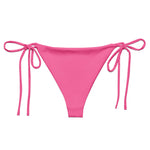 Pink Solid String Bikini Bottom by Coastal Cool sustainable UPF 50 adjustable seamless flattering fit
