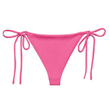 Pink Solid String Bikini Bottom by Coastal Cool sustainable UPF 50 adjustable seamless flattering fit