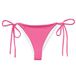 Pink Solid String Bikini Bottom by Coastal Cool sustainable UPF 50 adjustable seamless flattering fit
