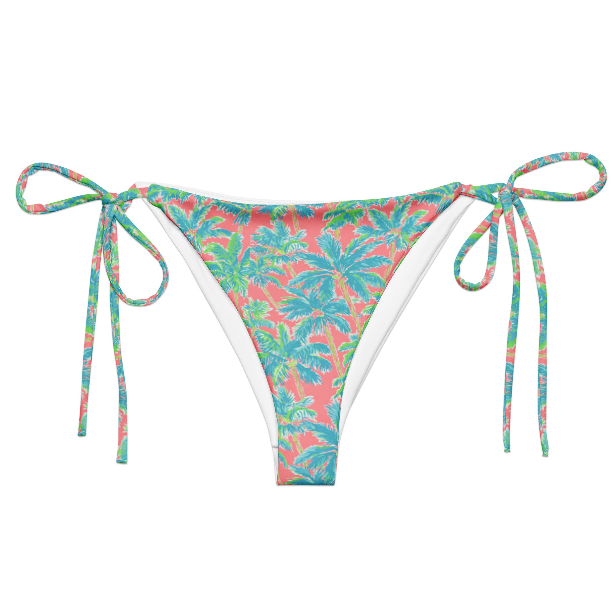Tequila Sunrise String Bikini Bottom by Coastal Cool sustainable UPF 50 adjustable seamless flattering fit