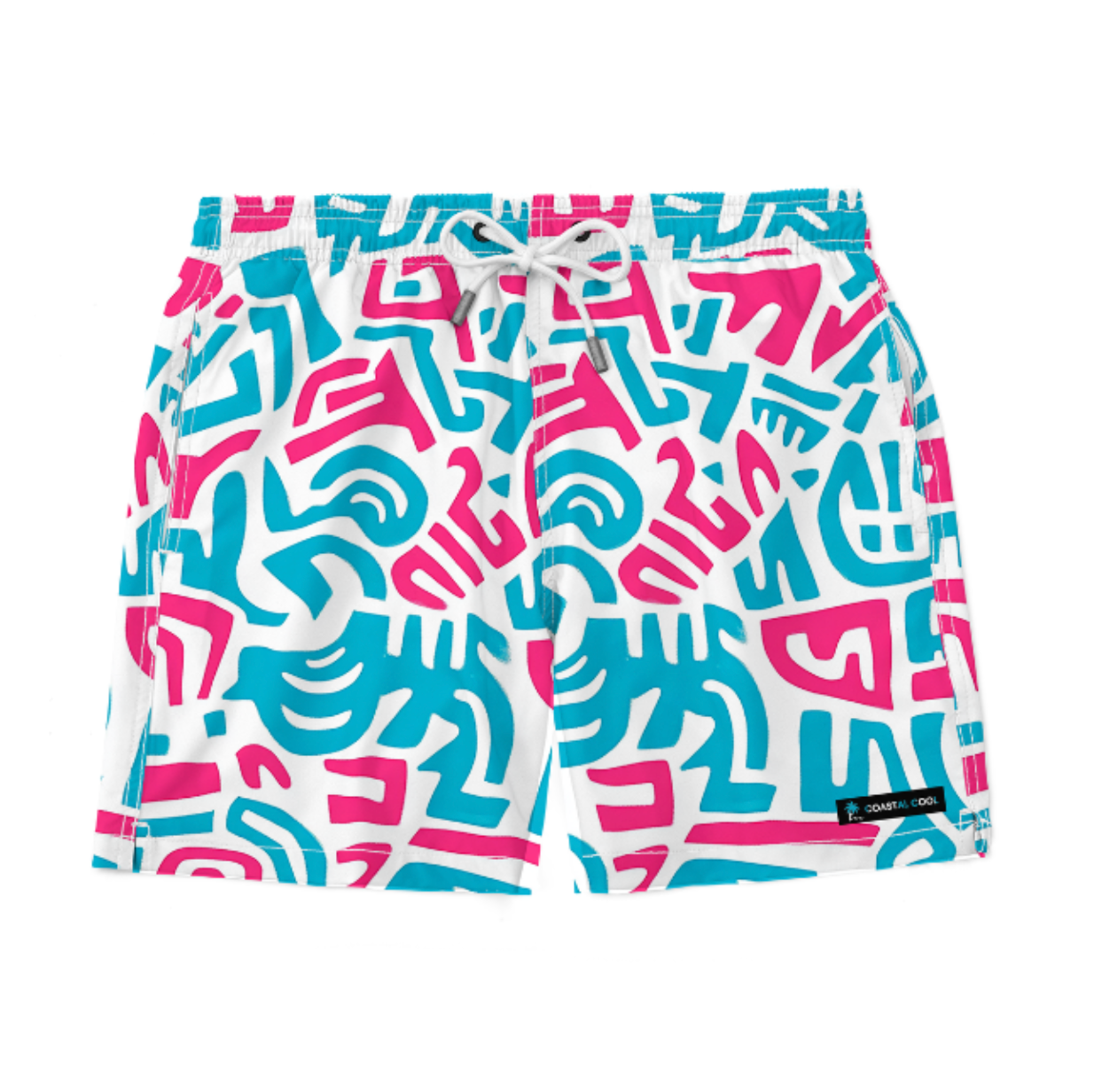 Tiki Tangle Swim Trunks-Coastal Cool-Recycled Swimsuits and Beachwear
