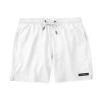 White Solid Swim Trunks by Coastal Cool sustainable quick dry fabric with UPF 50+ sun protection