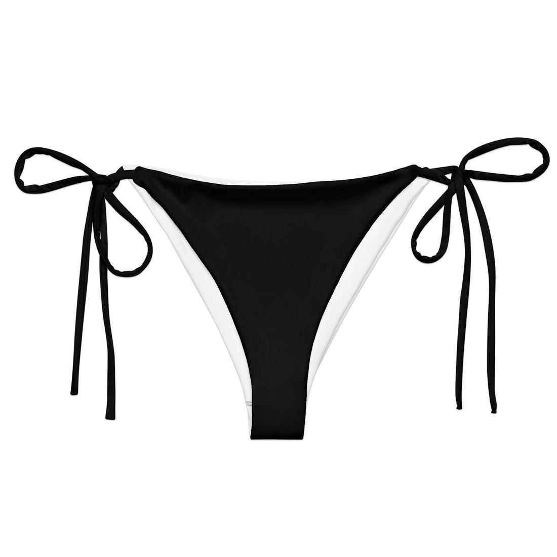 Black String Bikini Bottom-Coastal Cool-Recycled Swimsuits and Beachwear