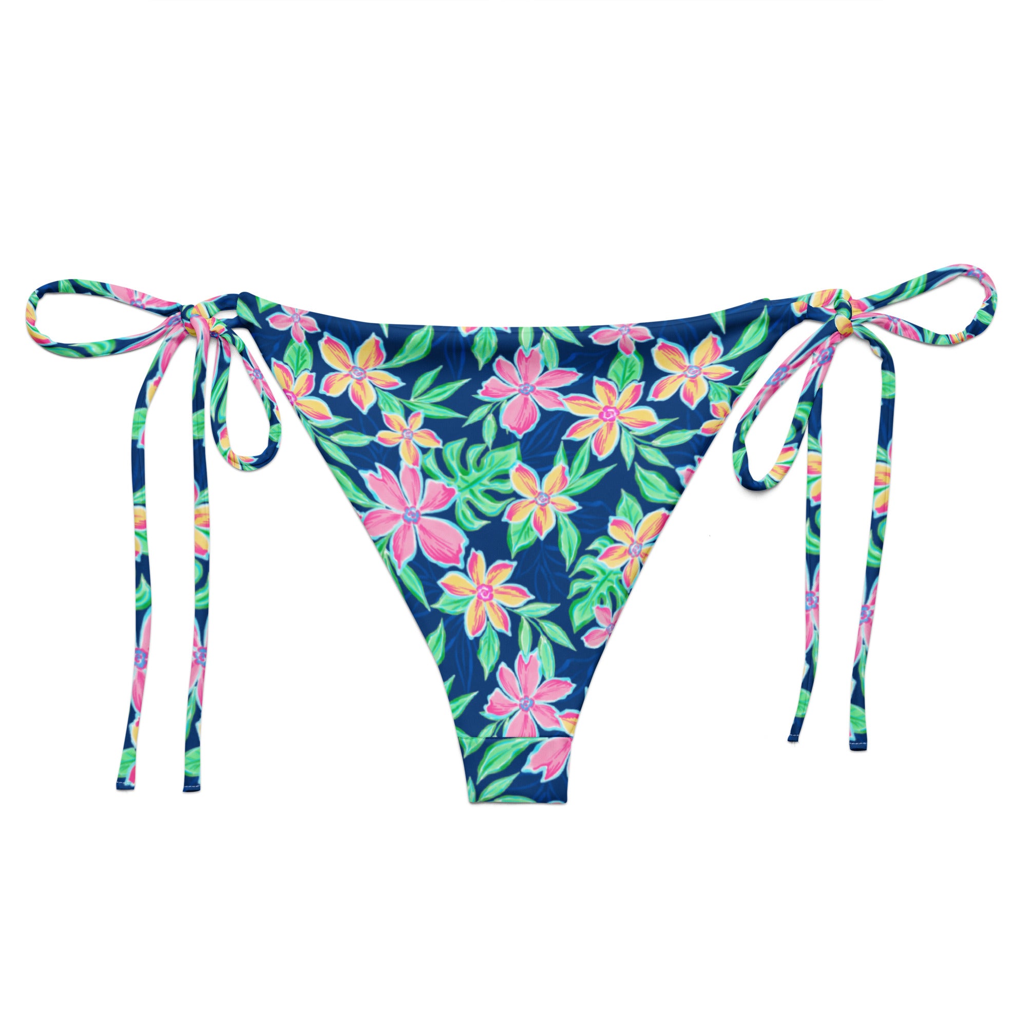 Blossom String Bikini Bottom-Coastal Cool