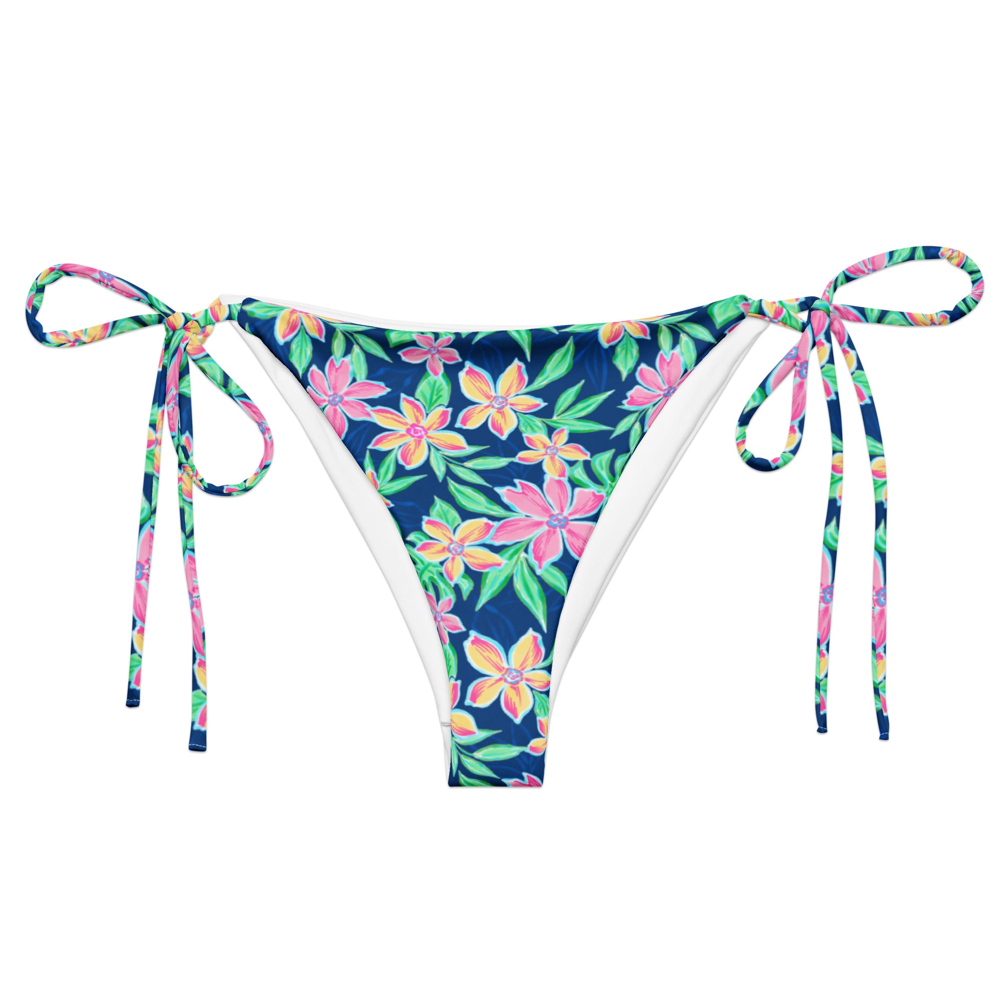 Blossom String Bikini Bottom-Coastal Cool