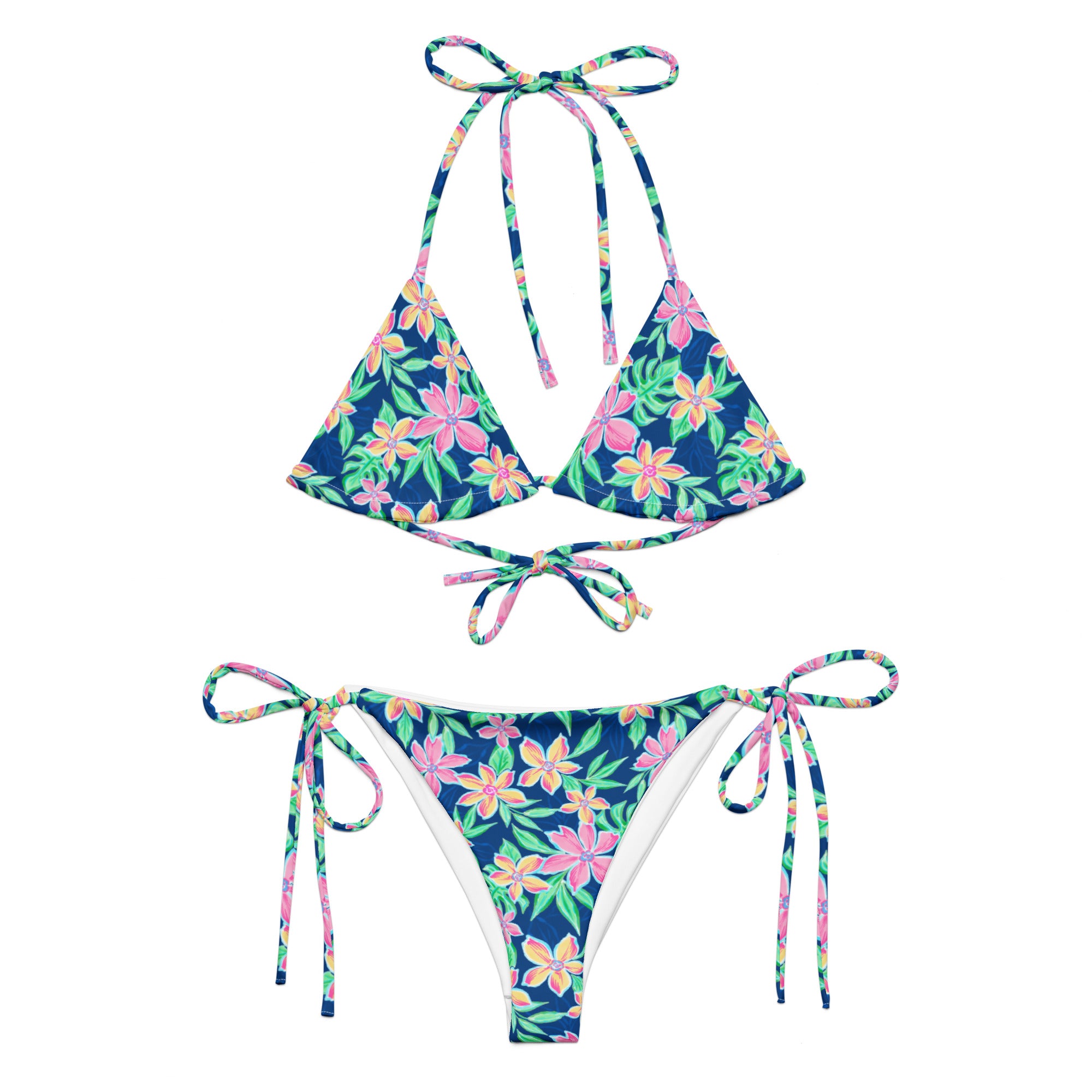 Blossom String Bikini-Coastal Cool
