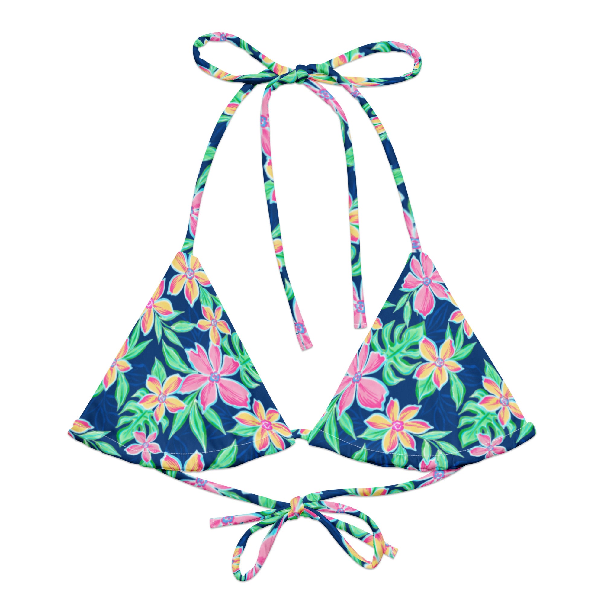 Blossom String Bikini Top-Coastal Cool