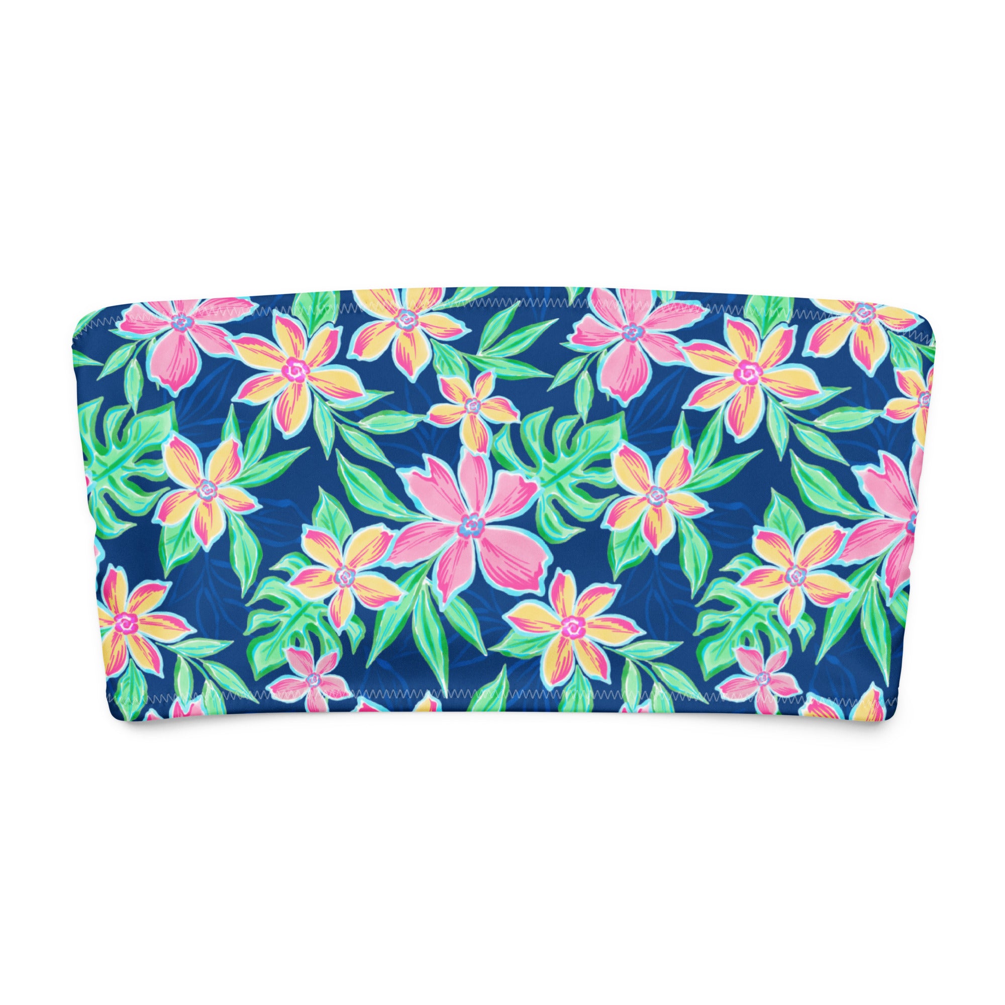 Blossom Tube Bikini Top-Coastal Cool