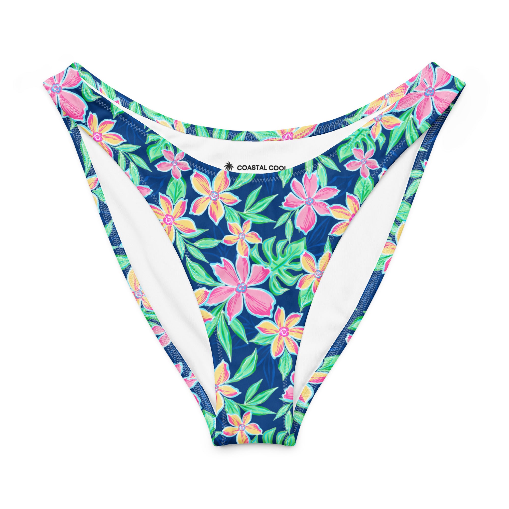 Blossom V-Waist Bikini Bottom-Coastal Cool