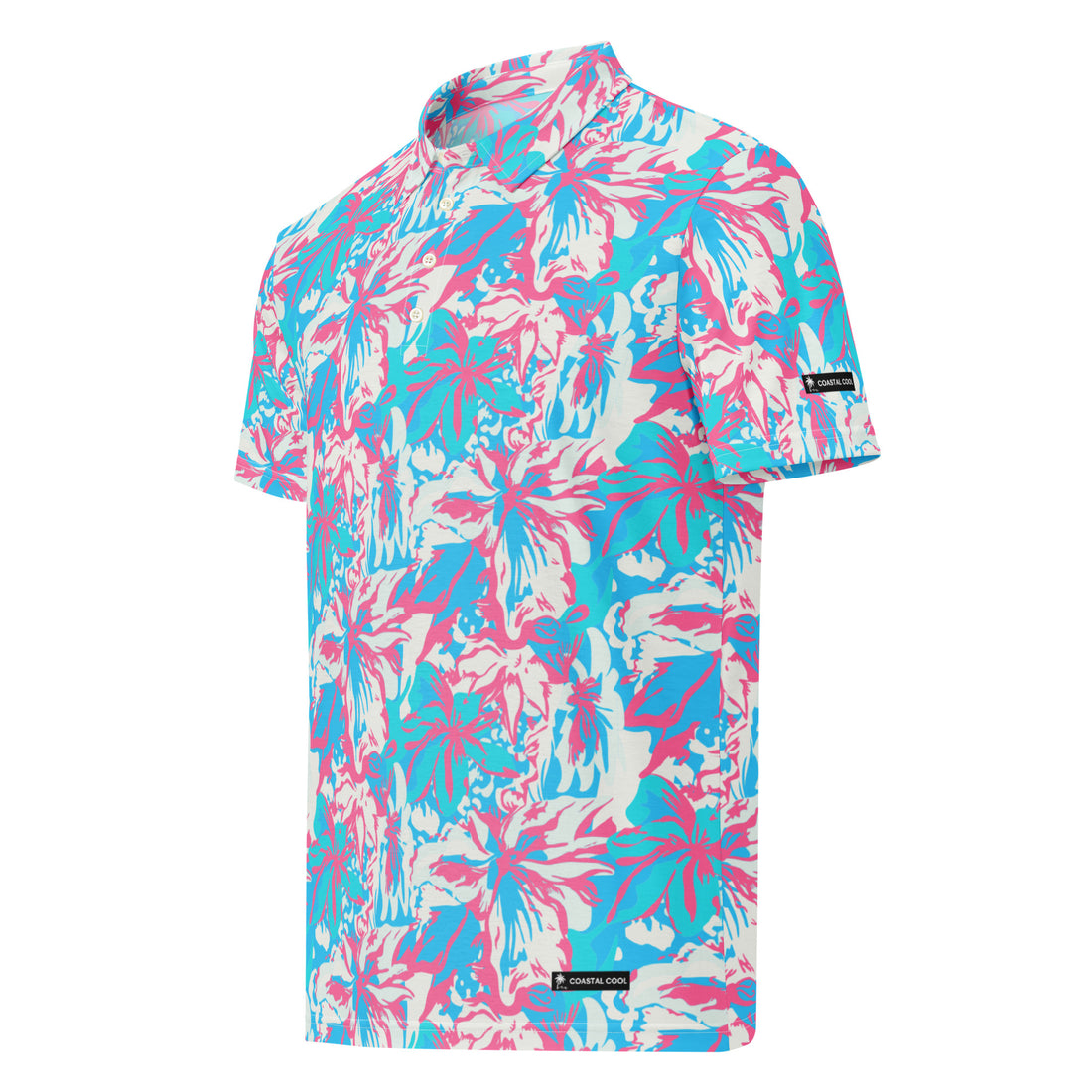 Bora Bora Pink Slim Fit Polo - Men-Coastal Cool-Recycled Swimsuits and Beachwear