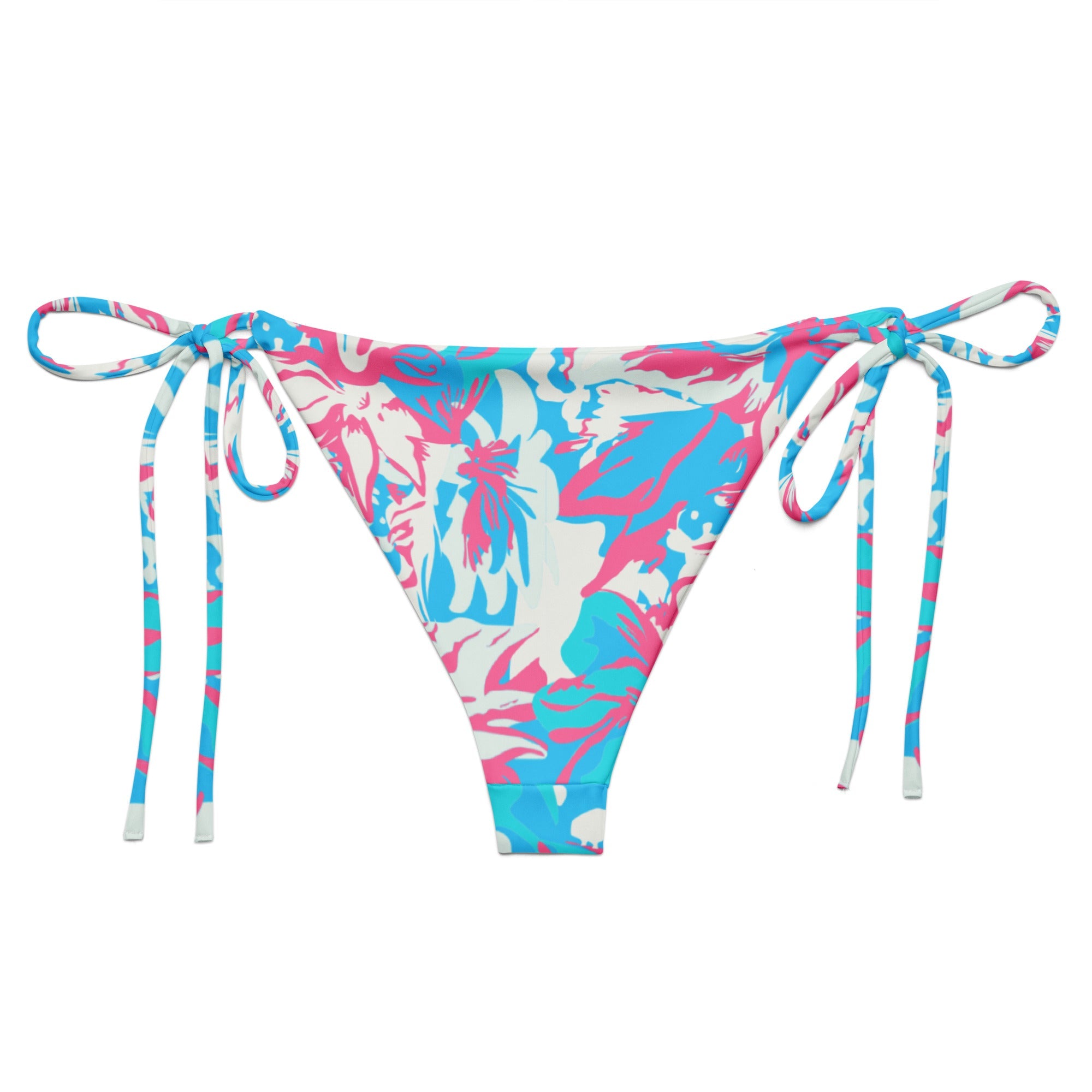 Bora Bora Pink String Bikini Bottom by Coastal Cool sustainable UPF 50 adjustable seamless flattering fit