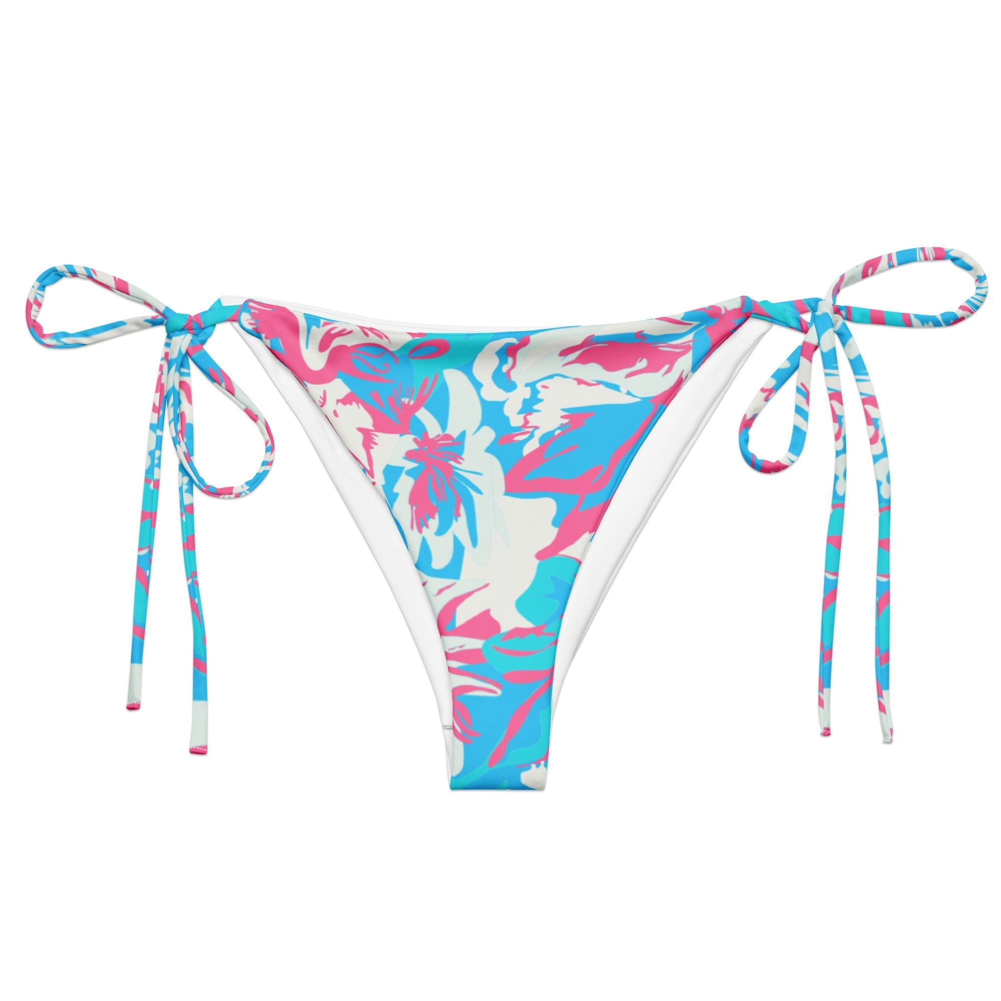 Bora Bora Pink String Bikini Bottom by Coastal Cool sustainable UPF 50 adjustable seamless flattering fit