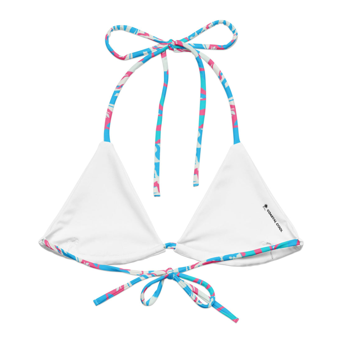 Bora Bora Pink String Bikini Top-Coastal Cool-Recycled Swimsuits and Beachwear