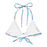 Bora Bora Pink String Bikini Top by Coastal Cool adjustable straps breathable fit and UPF 50+