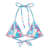 Bora Bora Pink String Bikini Top by Coastal Cool adjustable straps breathable fit and UPF 50+