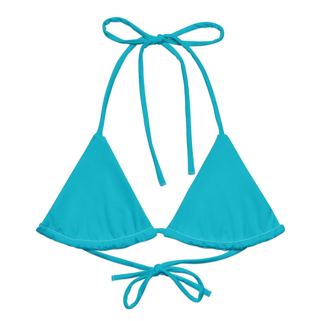 Caribbean Solid String Bikini Top-Coastal Cool-Recycled Swimsuits and Beachwear