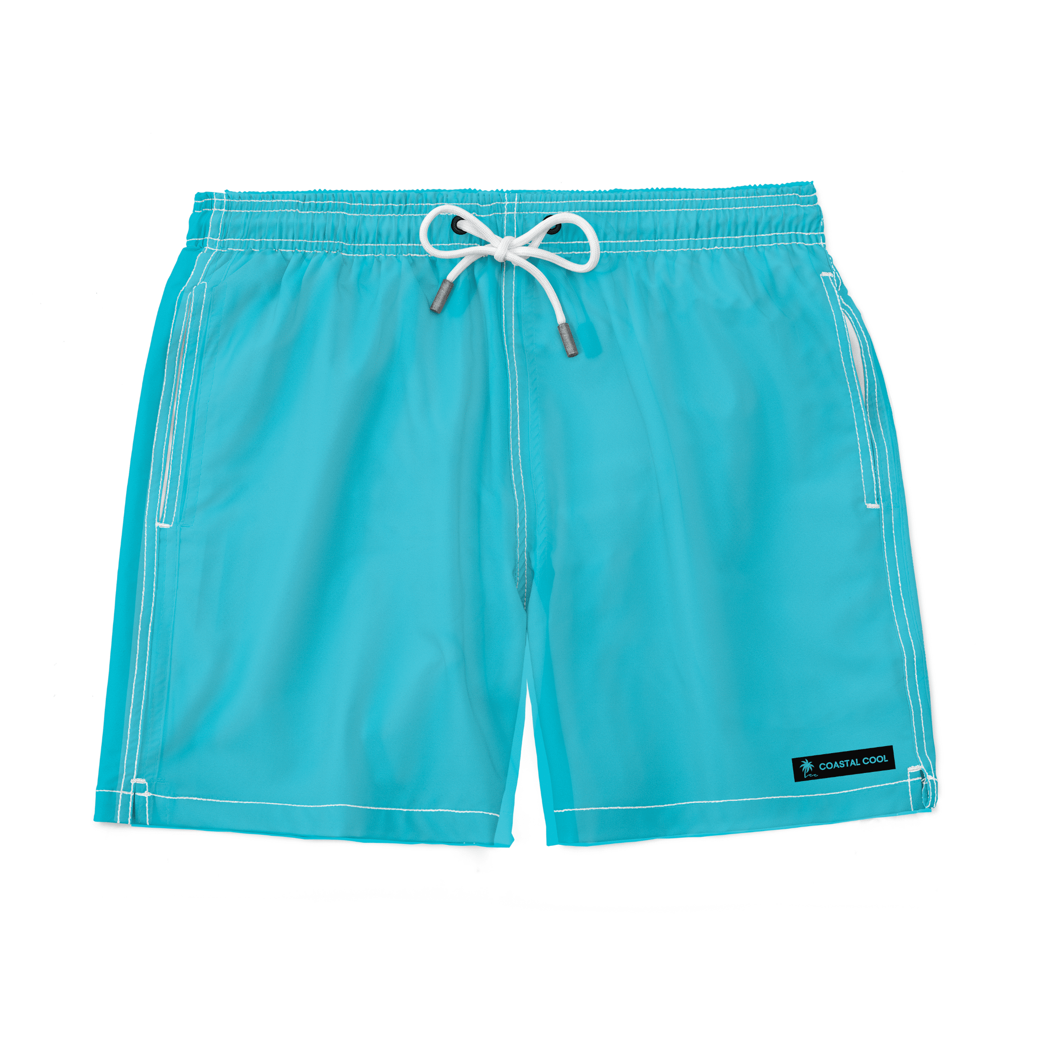 Carribean Solid Swim Trunks-Coastal Cool