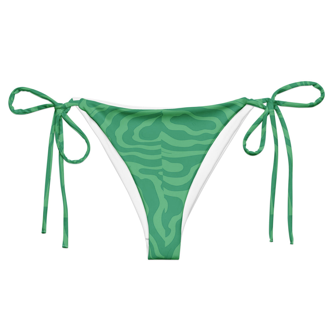 Classic Sands Green String Bikini Bottom-Coastal Cool-Recycled Swimsuits and Beachwear