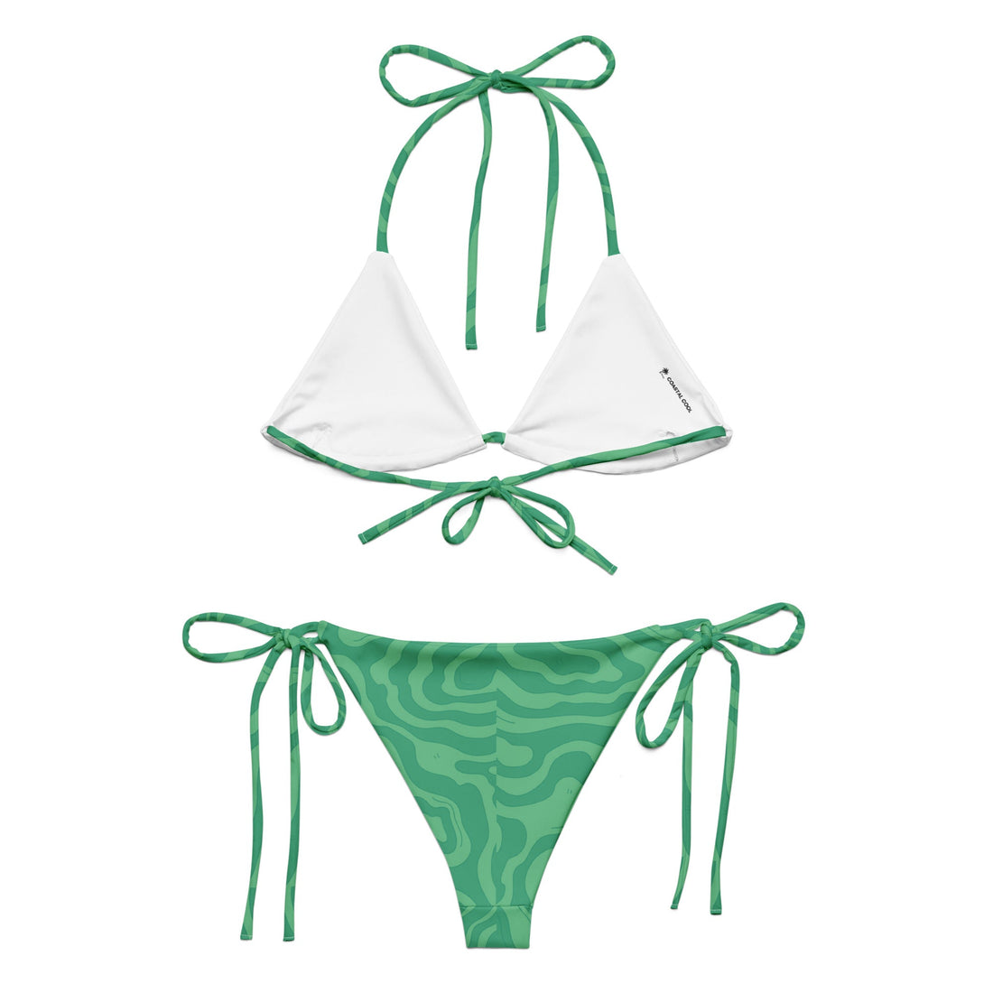 Classic Sands Green String Bikini-Coastal Cool-Recycled Swimsuits and Beachwear