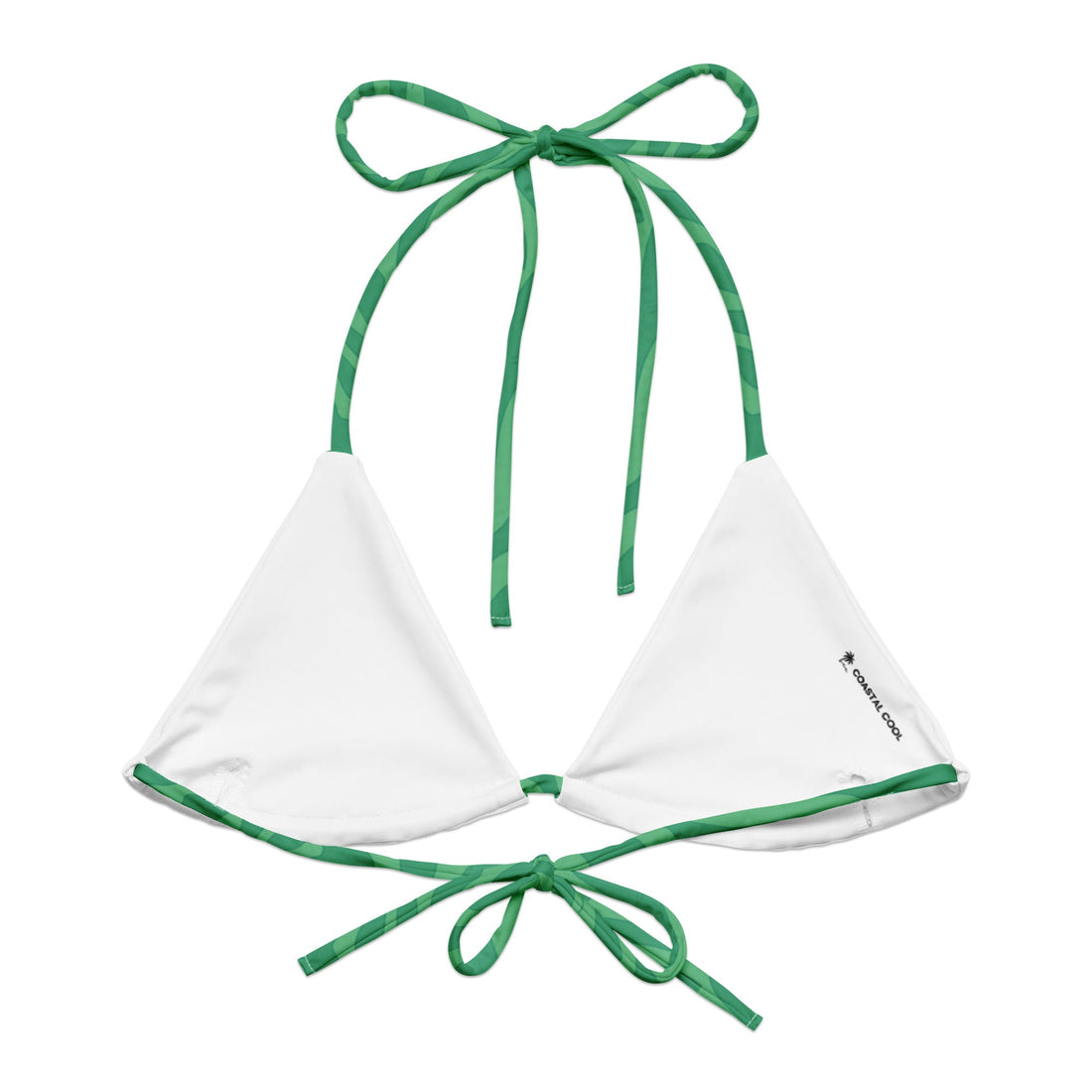Classic Sands Green String Bikini Top-Coastal Cool-Recycled Swimsuits and Beachwear