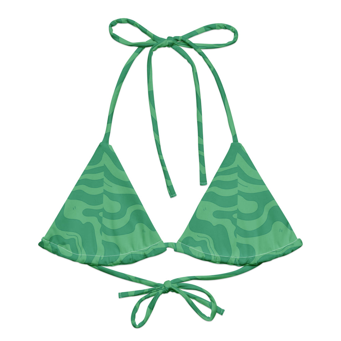 Classic Sands Green String Bikini Top-Coastal Cool-Recycled Swimsuits and Beachwear
