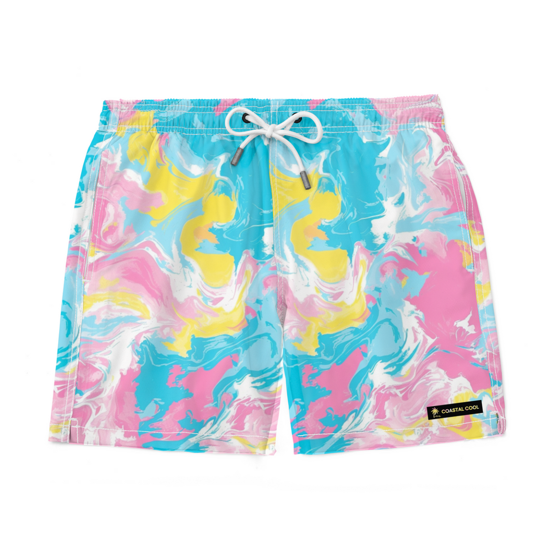 Oceanic Pastel Swim Trunks-Coastal Cool-Coastal Cool-Recycled Swimwear and Beachwear- Tropical Leisure Resort Wear