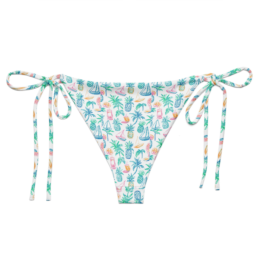 Coconut Bay String Bikini Bottom-Coastal Cool-Recycled Swimsuits and Beachwear