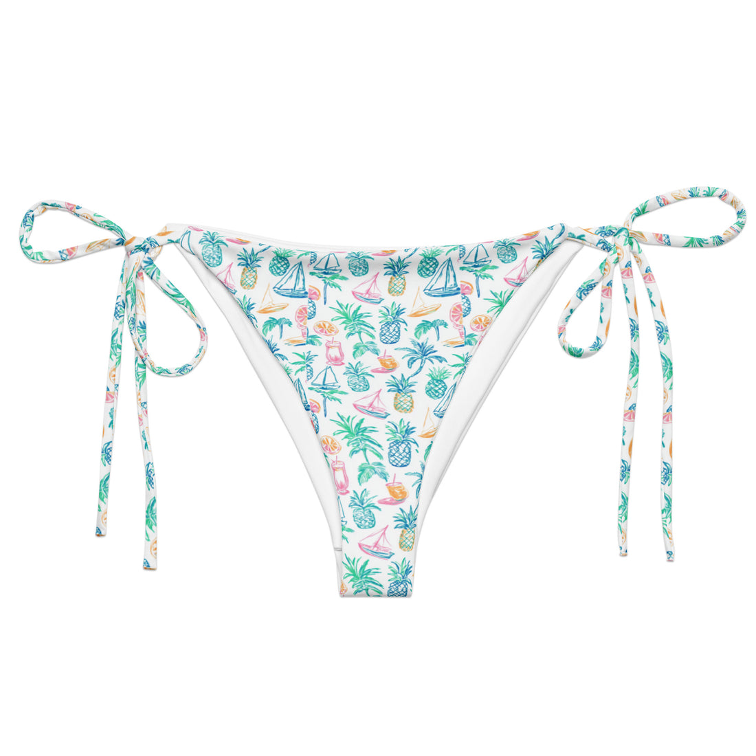 Coconut Bay String Bikini Bottom-Coastal Cool-Recycled Swimsuits and Beachwear