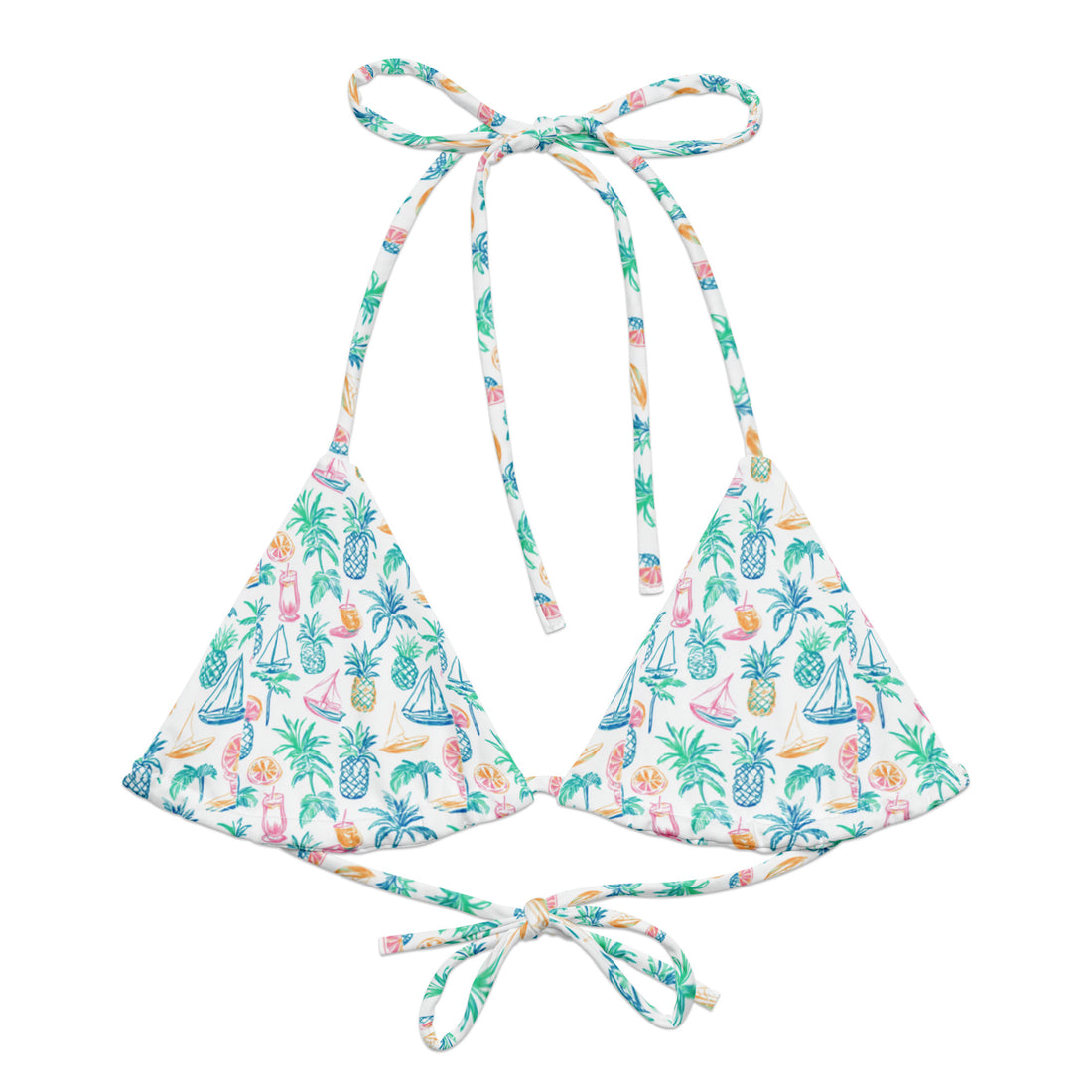 Coconut Bay String Bikini Top-Coastal Cool-Recycled Swimsuits and Beachwear