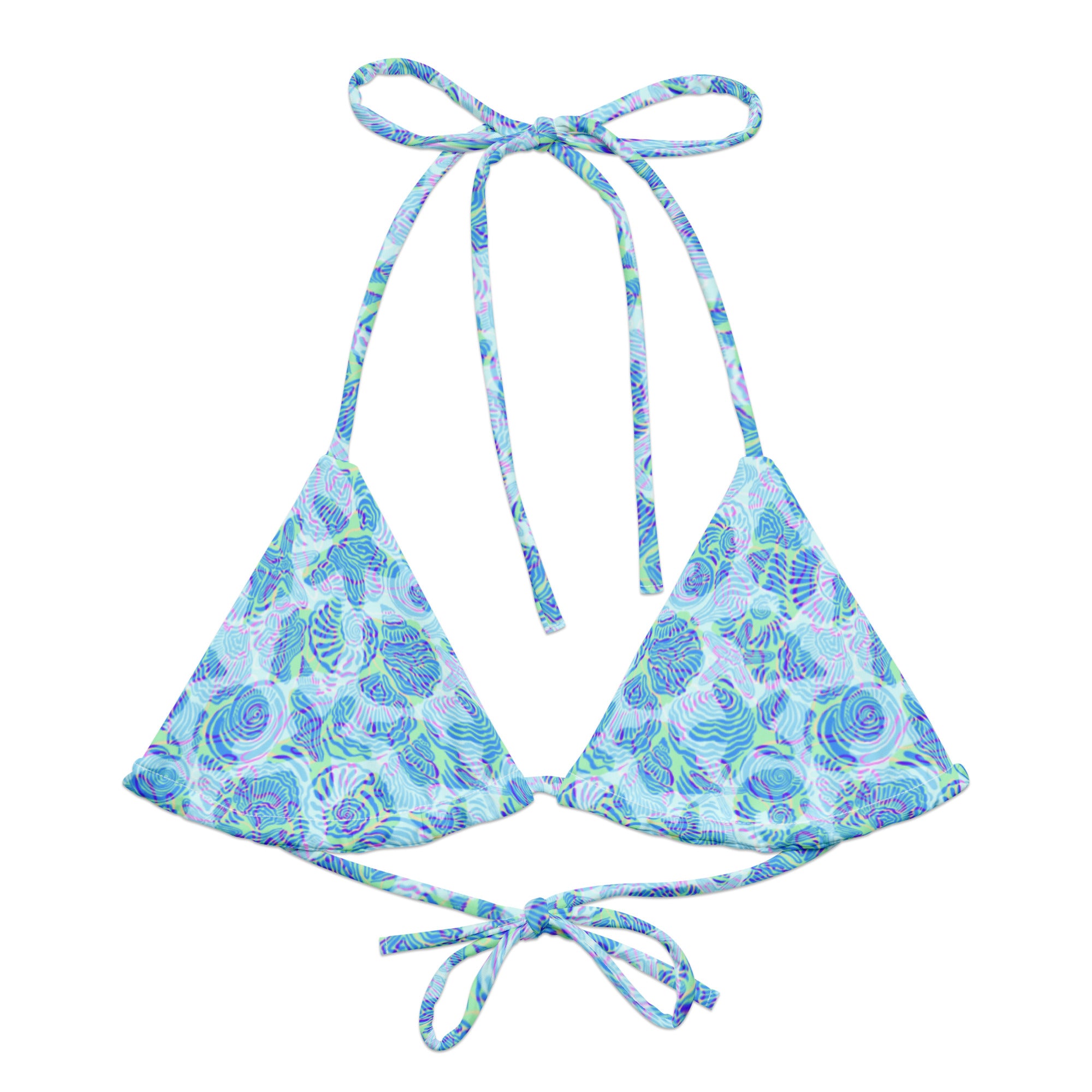 Drift String Bikini Top-Coastal Cool