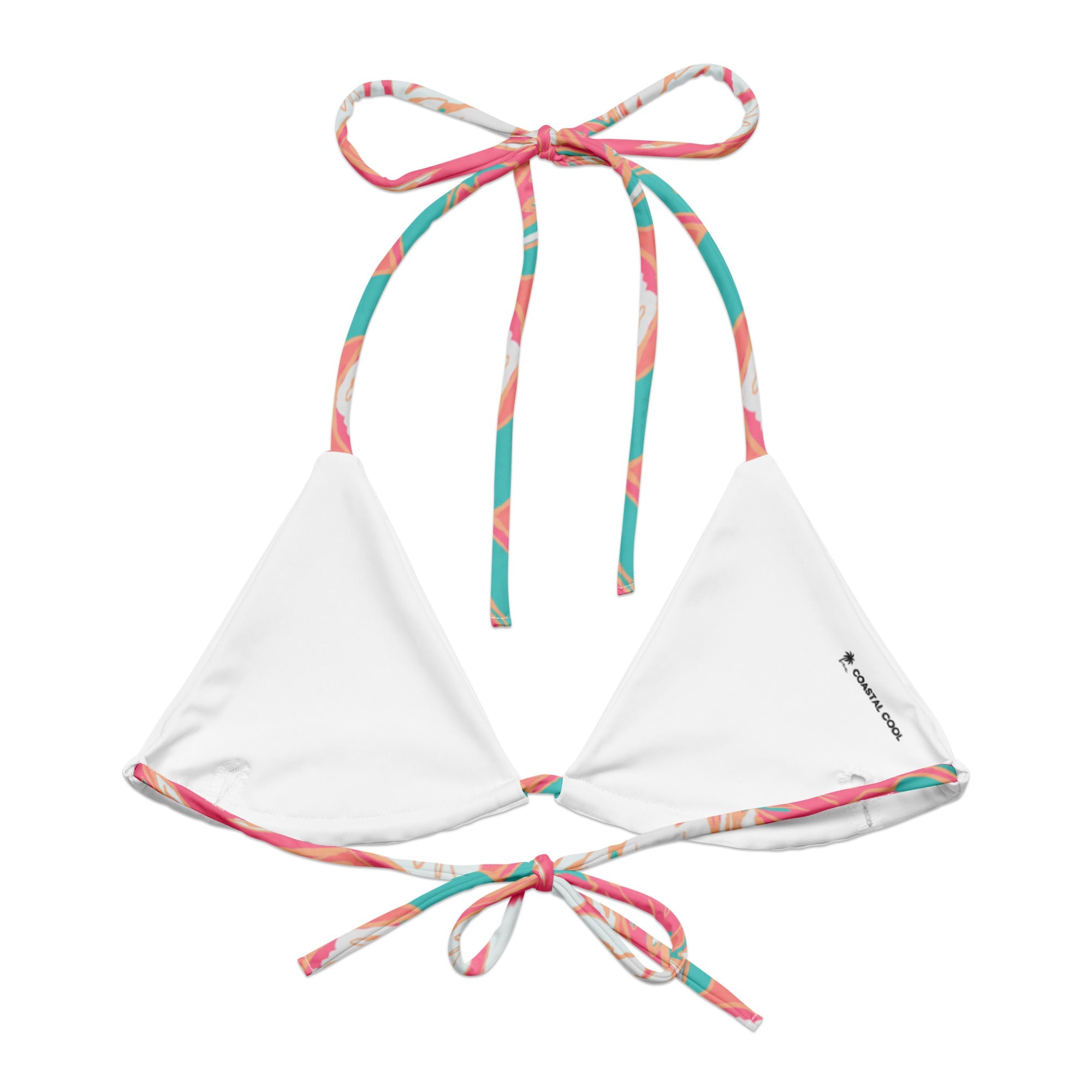 Florida Keys Coral String Bikini Top-Coastal Cool