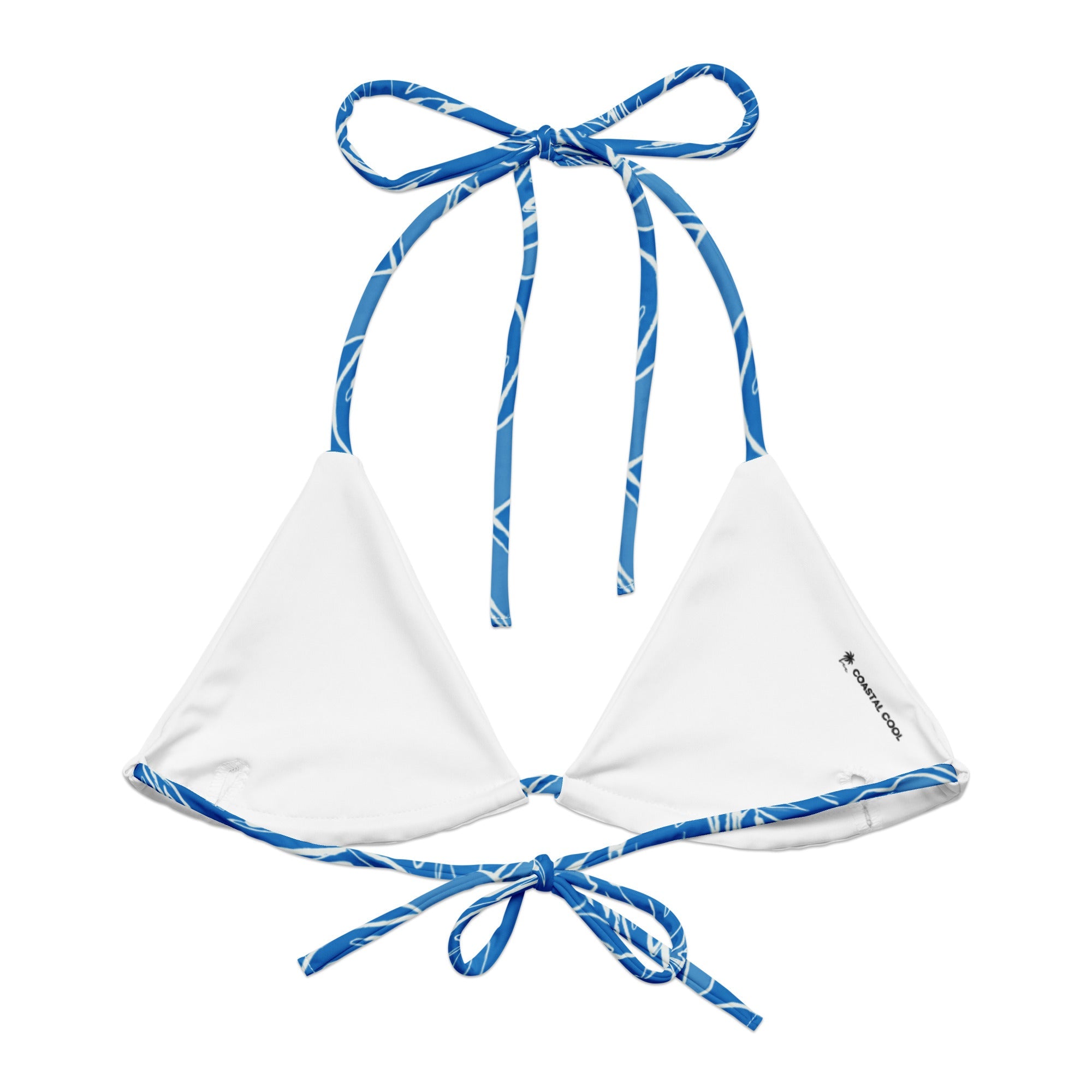 Florida Keys Deep String Bikini Top by Coastal Cool adjustable straps breathable fit and UPF 50+