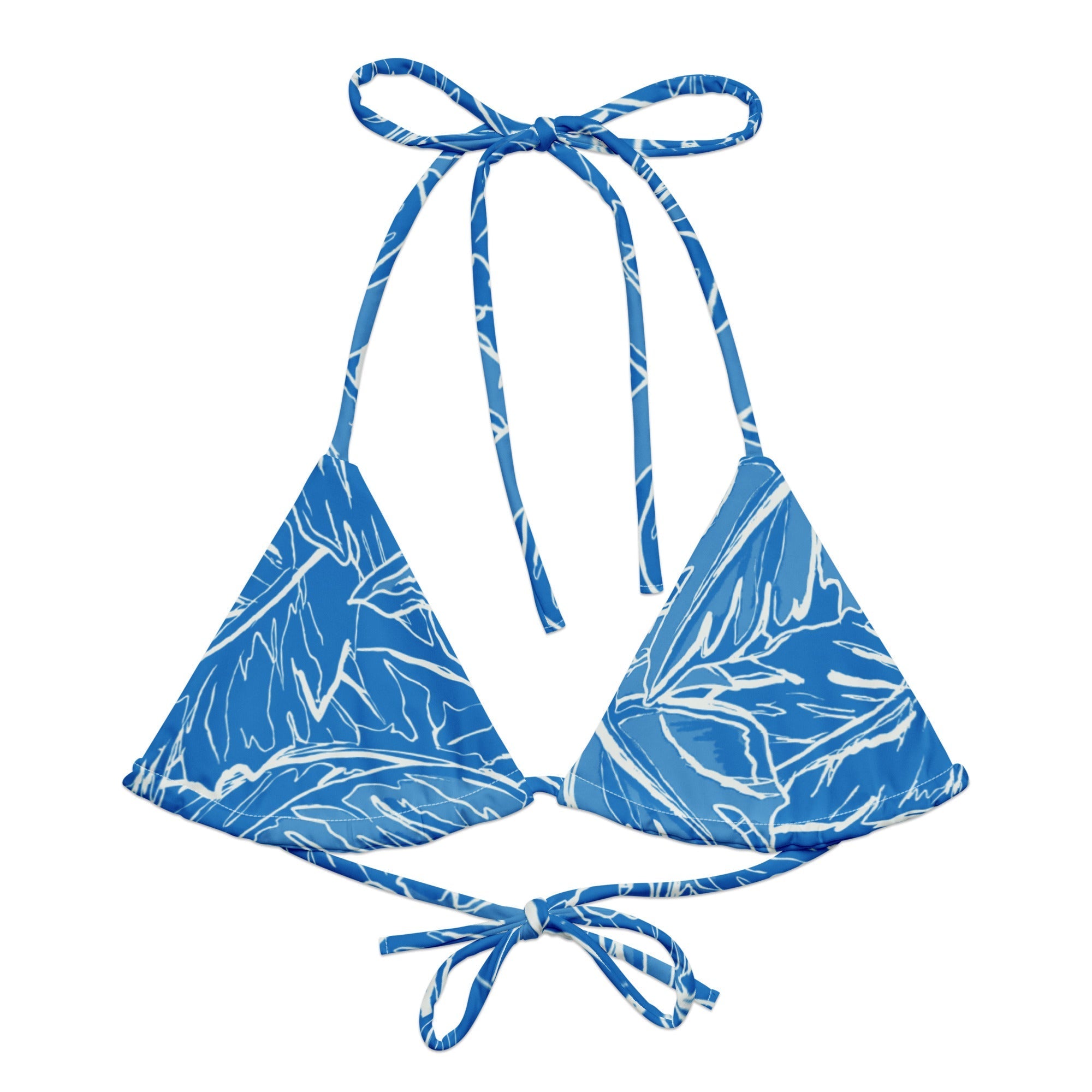 Florida Keys Deep String Bikini Top by Coastal Cool adjustable straps breathable fit and UPF 50+