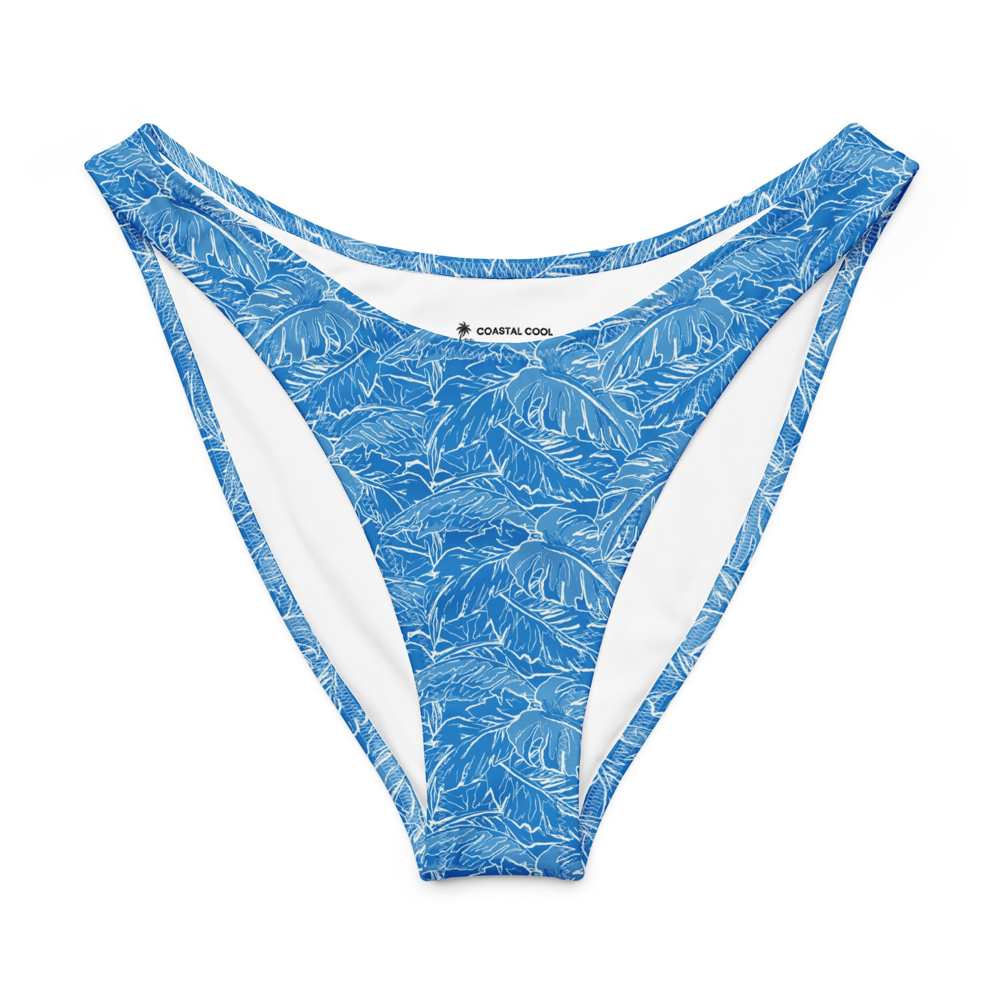 Florida Keys Deep V-Waist Bikini Bottom-Coastal Cool