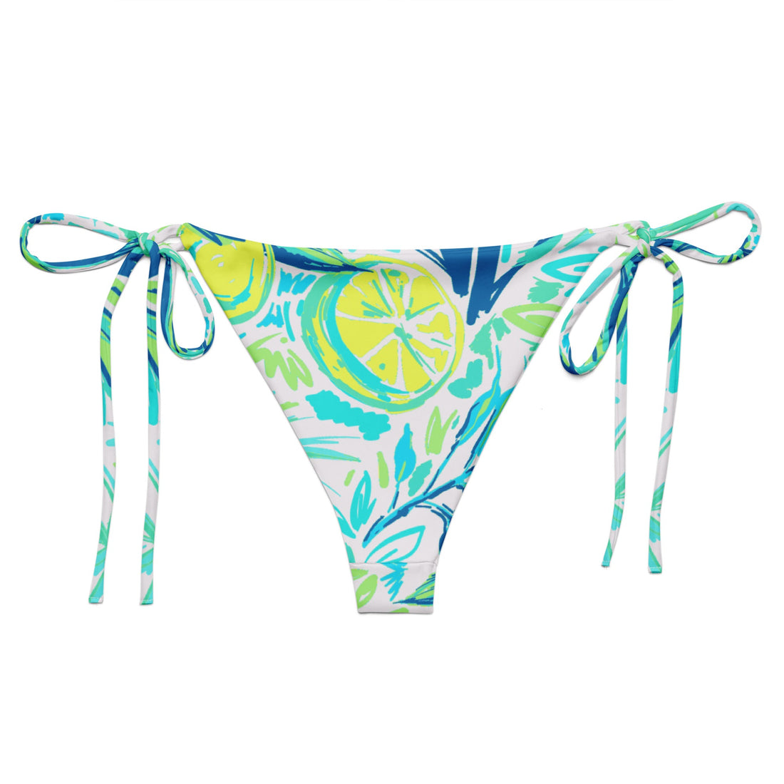 Fresh Fruit String Bikini Bottom-Coastal Cool-Recycled Swimsuits and Beachwear