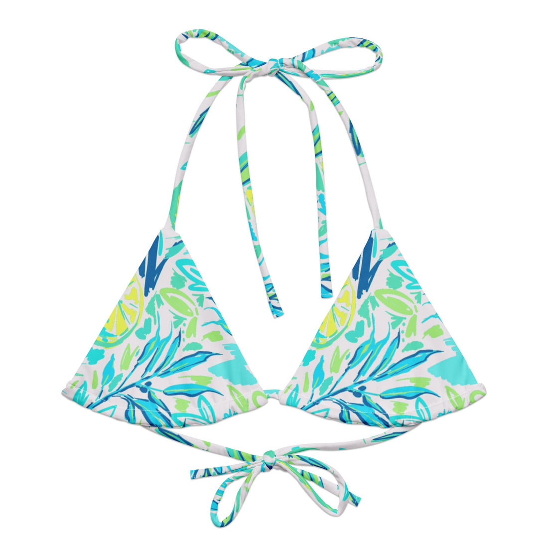 Fresh Fruit String Bikini Top-Coastal Cool-Recycled Swimsuits and Beachwear