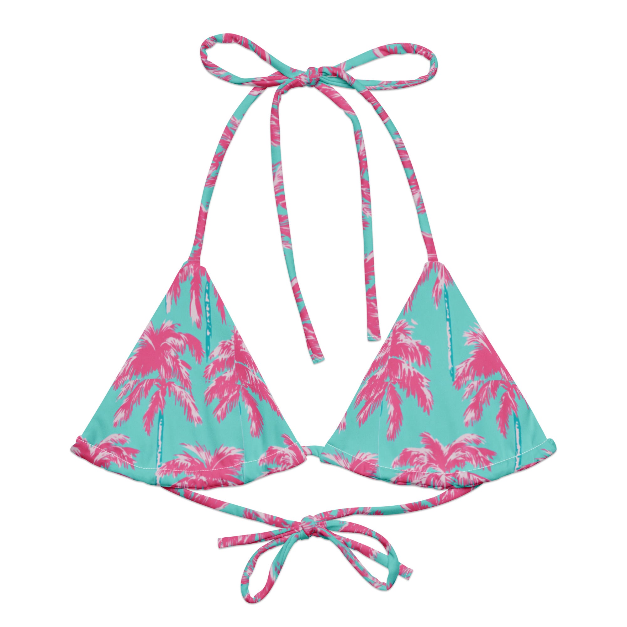 Friday Palms String Bikini Top-Coastal Cool