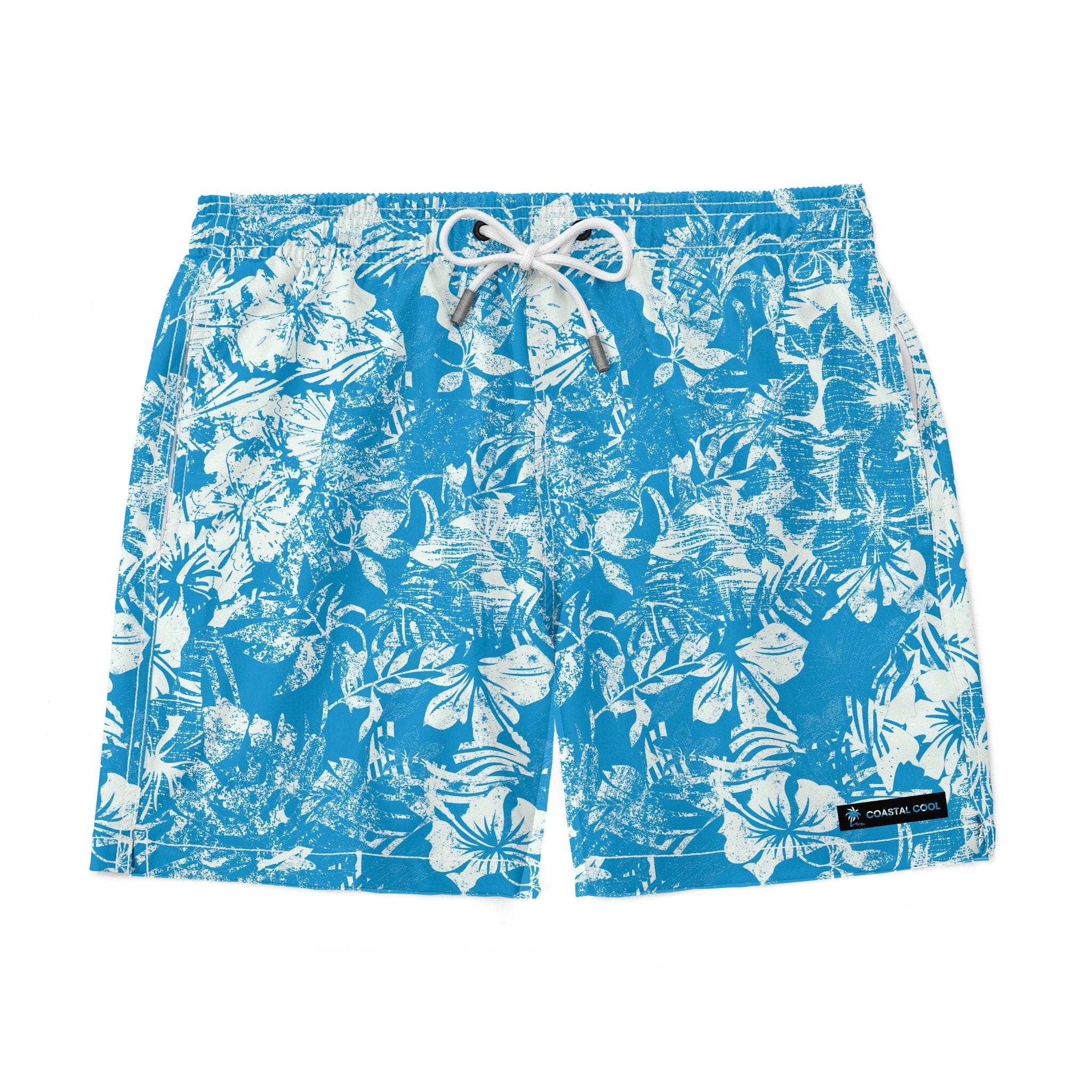 Hawaiian Cruisin Aqua Swim Trunks-Coastal Cool