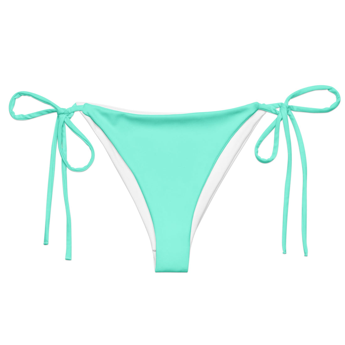 Light Teal String Bikini Bottom-Coastal Cool-Recycled Swimsuits and Beachwear