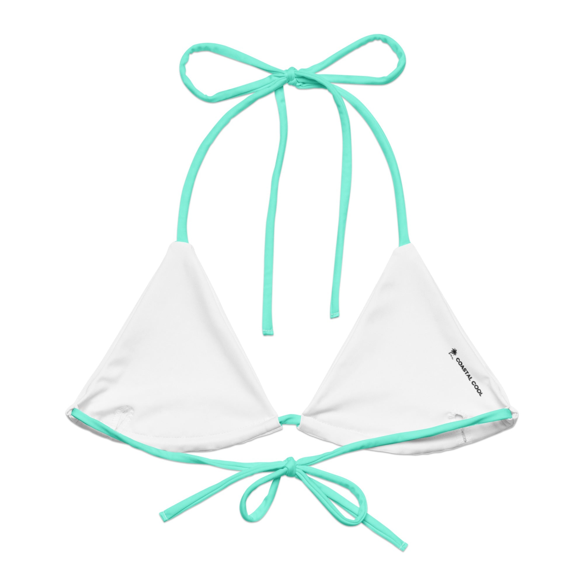 Light Teal String Bikini Top-Coastal Cool