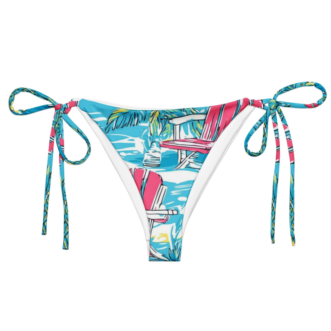 Malibu String Bikini Bottom  Coastal Cool XS   Sustainable | Recycled | Swimwear | Beachwear | Travel and Vacation | Coastal Cool Swimwear | Coastal Cool Beachwear