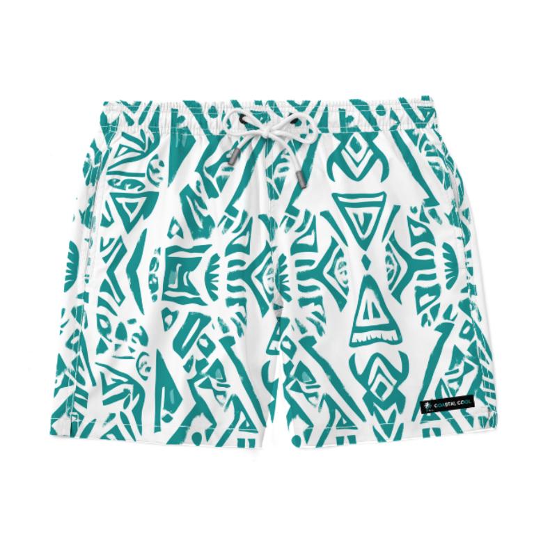 Nā Lani Swim Trunks-Coastal Cool